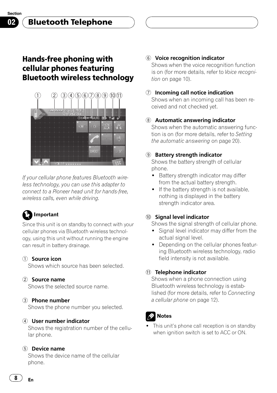 Featuring bluetooth wireless technology, Bluetooth telephone | Pioneer CD-BTB100 User Manual | Page 8 / 175