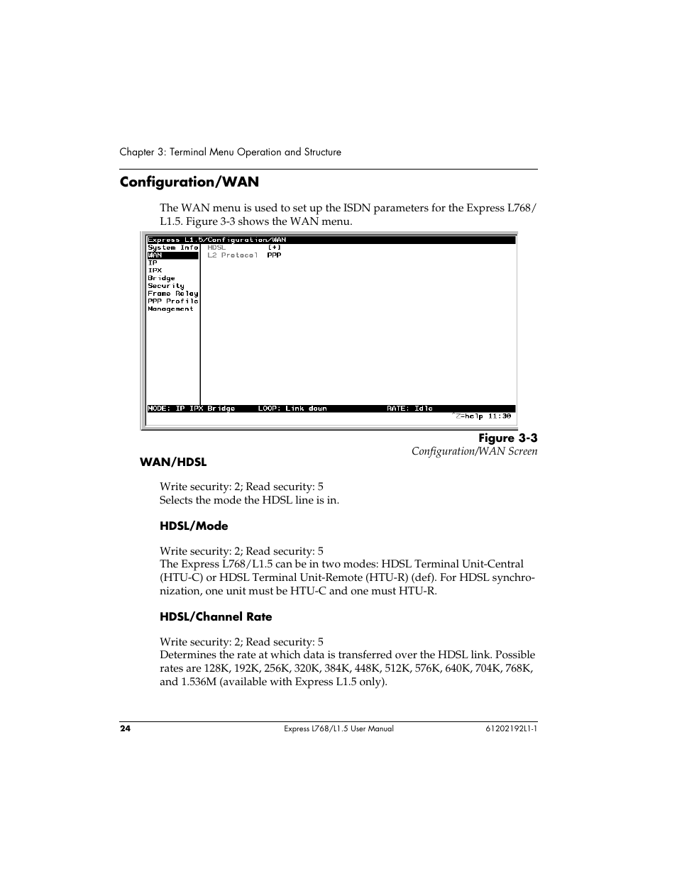 Configuration/wan | ADTRAN L768 User Manual | Page 40 / 145