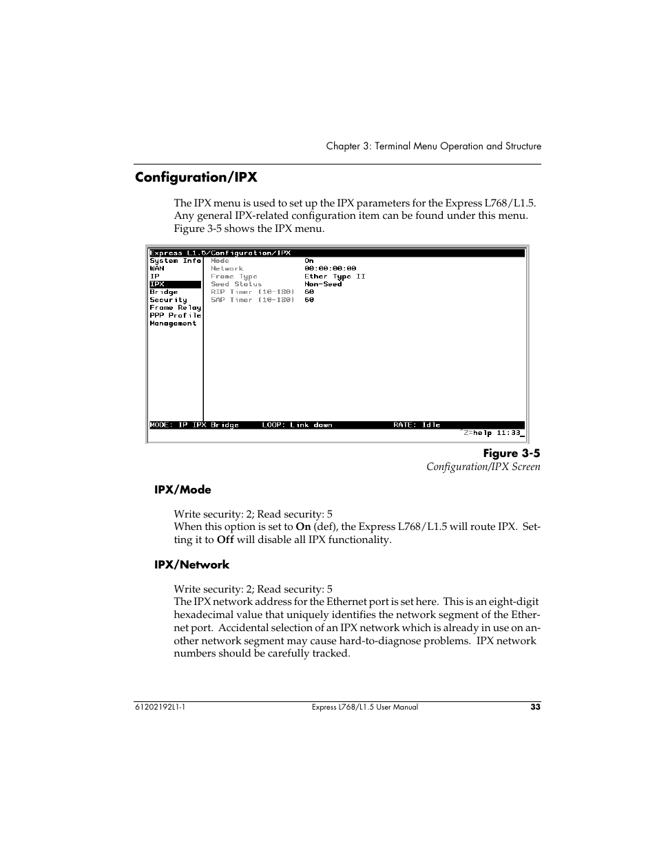 Configuration/ipx | ADTRAN L768 User Manual | Page 49 / 145