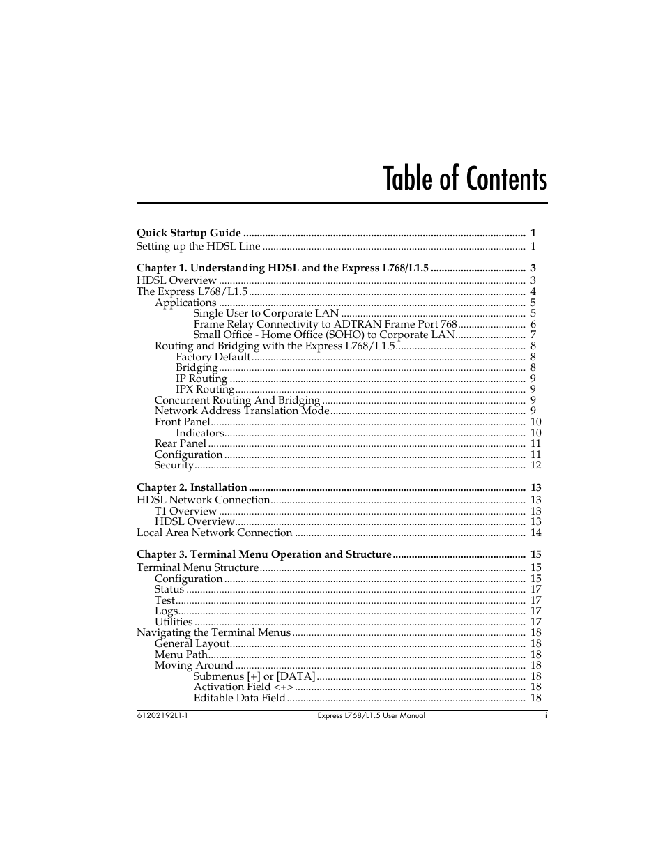 ADTRAN L768 User Manual | Page 5 / 145