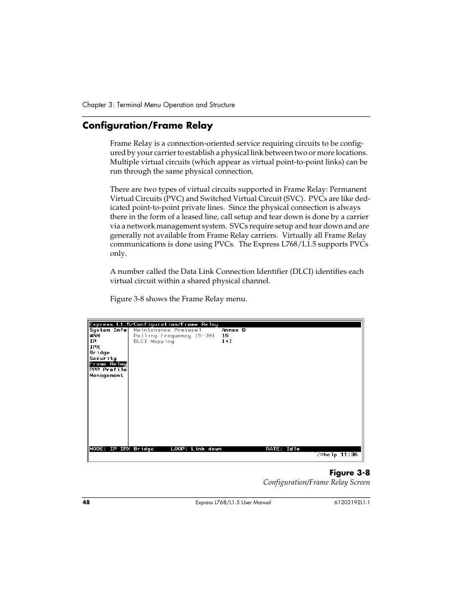 Configuration/frame relay | ADTRAN L768 User Manual | Page 64 / 145