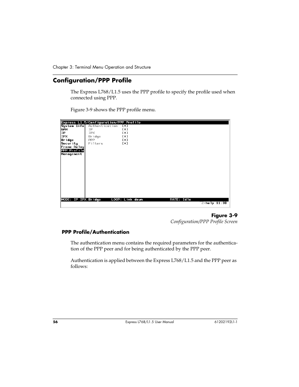 Configuration/ppp profile | ADTRAN L768 User Manual | Page 72 / 145