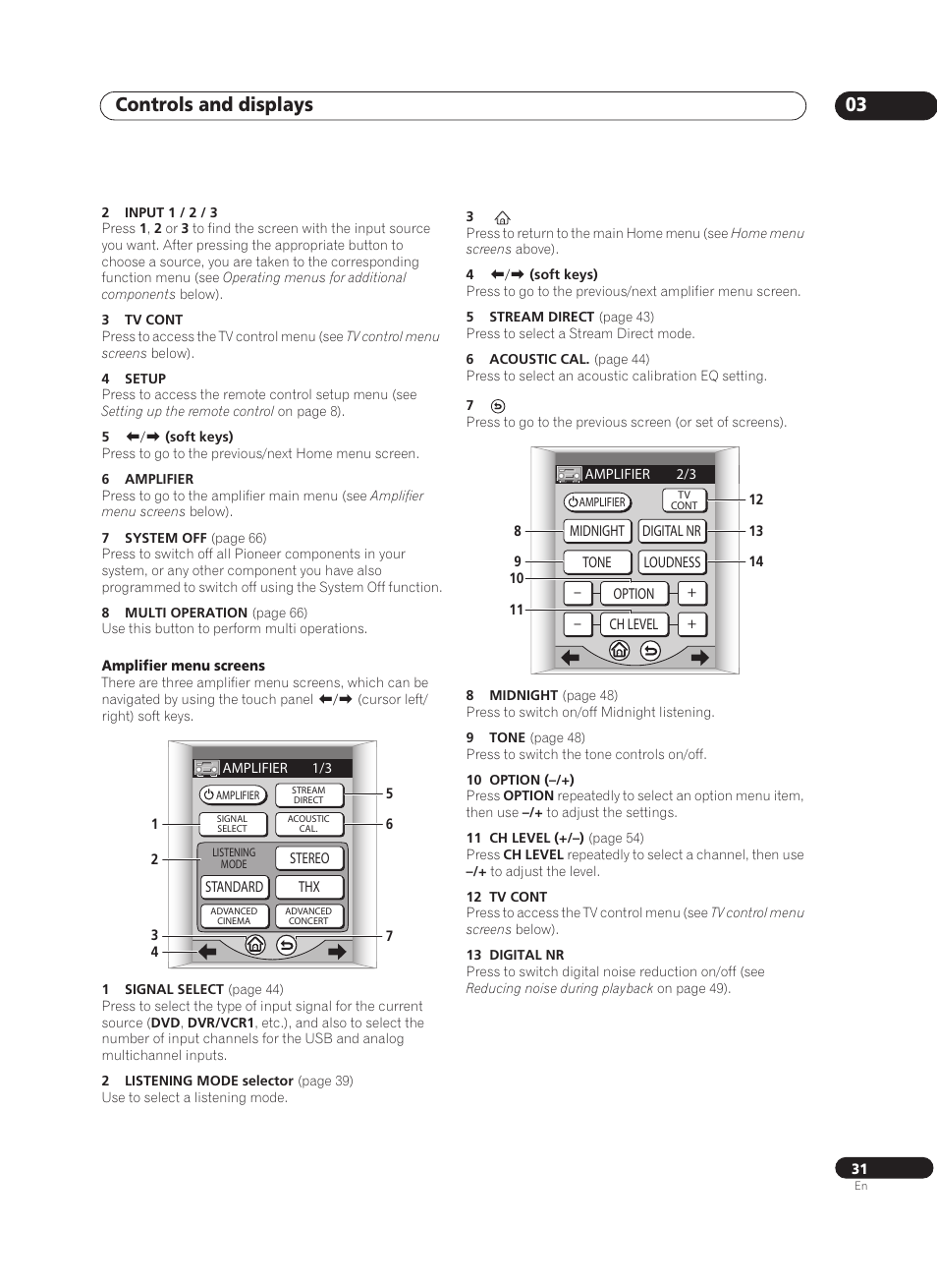 Controls and displays 03 | Pioneer VSA-AX10Ai-S User Manual | Page 31 / 104