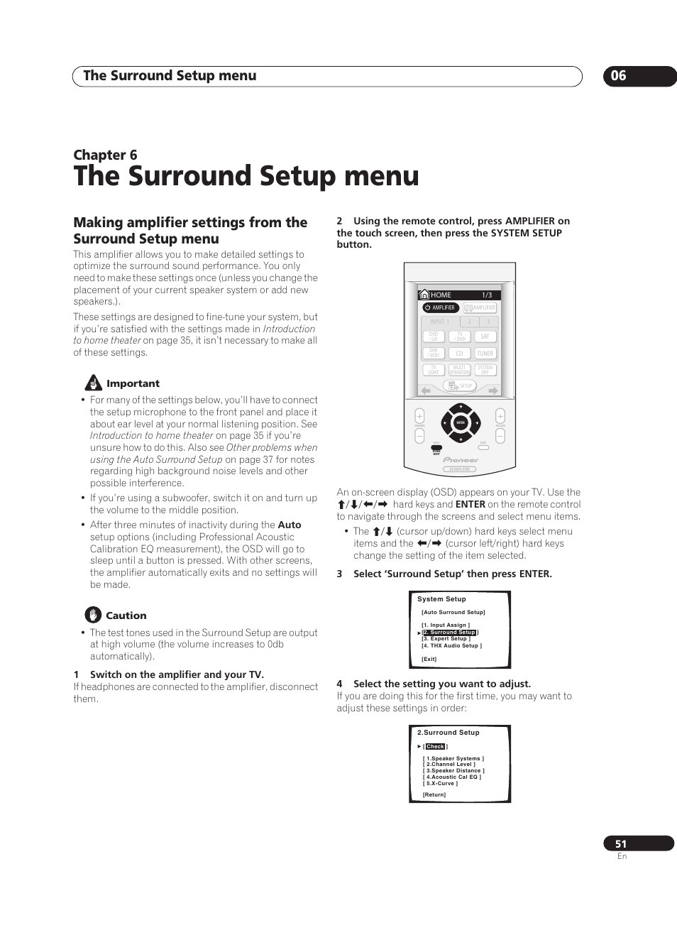 06 the surround setup menu, The surround setup menu, The surround setup menu 06 | Chapter 6 | Pioneer VSA-AX10Ai-S User Manual | Page 51 / 104