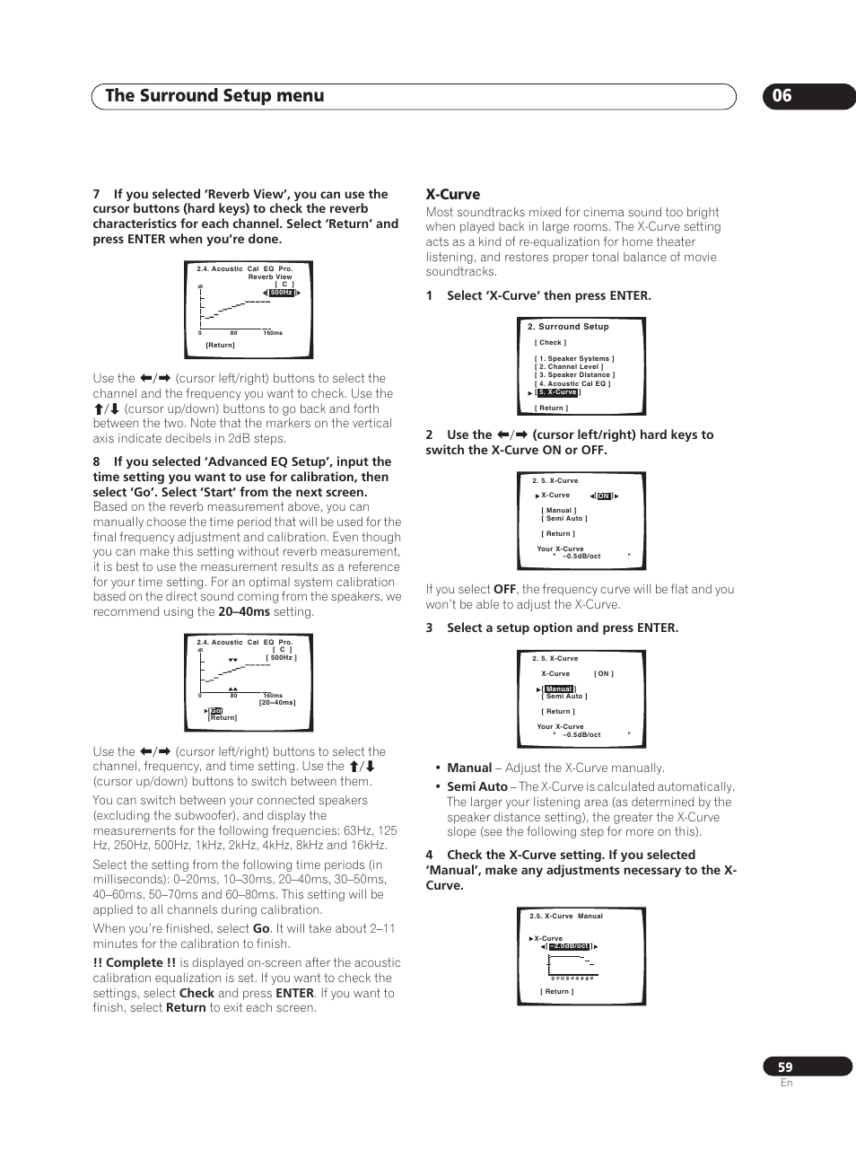 X-curve, The surround setup menu 06 | Pioneer VSA-AX10Ai-S User Manual | Page 59 / 104