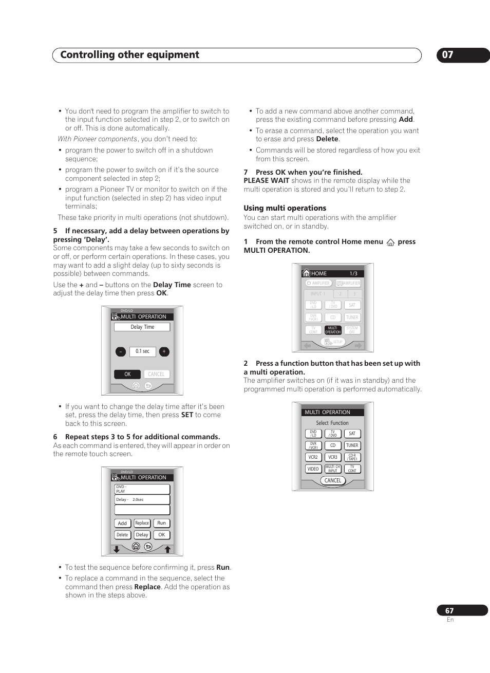 Controlling other equipment 07, Using multi operations | Pioneer VSA-AX10Ai-S User Manual | Page 67 / 104