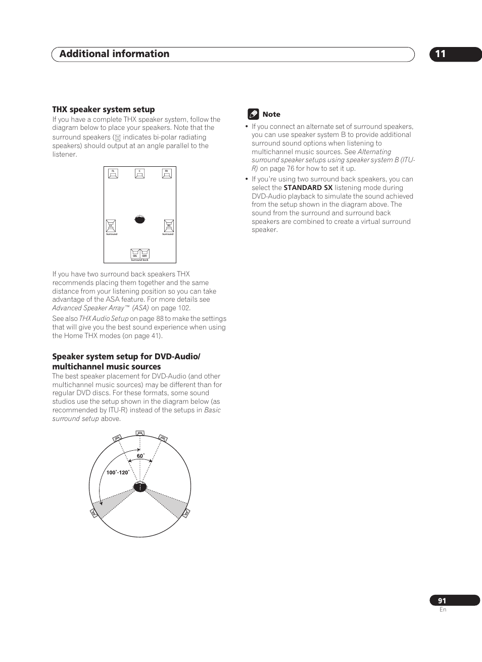 Thx speaker system setup, Additional information 11 | Pioneer VSA-AX10Ai-S User Manual | Page 91 / 104