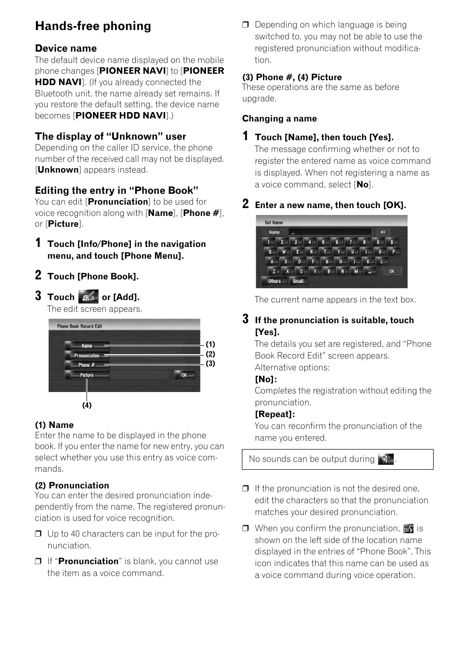 Hands-free phoning | Pioneer CNDV-800HD User Manual | Page 13 / 18