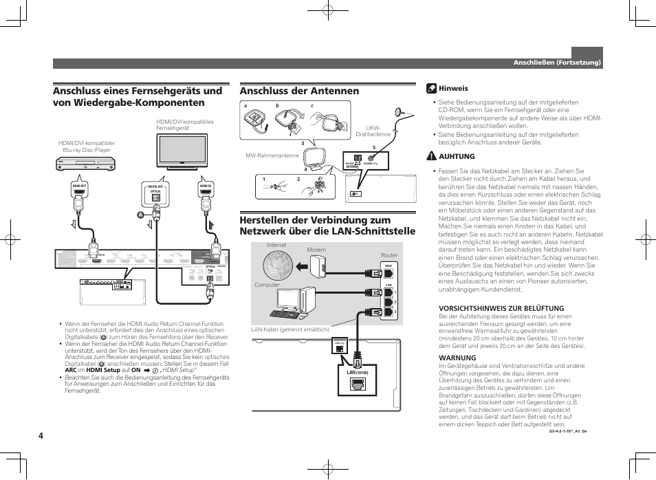 Anschluss der antennen antenna am loop fm unbal 75 | Pioneer SC-LX57-S User Manual | Page 16 / 48