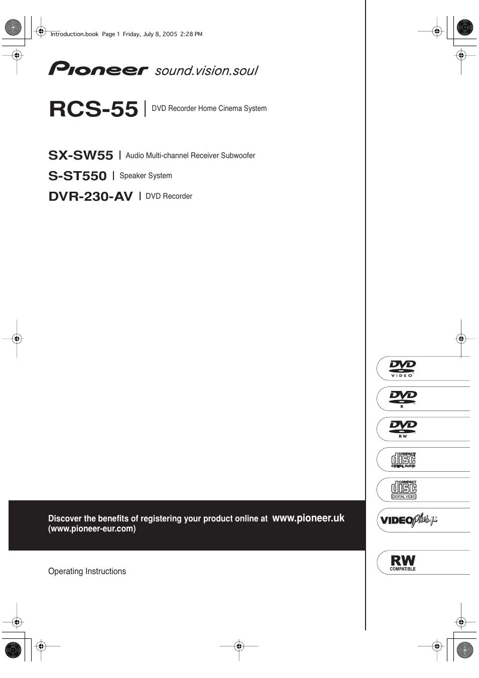 Pioneer RCS-55 User Manual | 104 pages