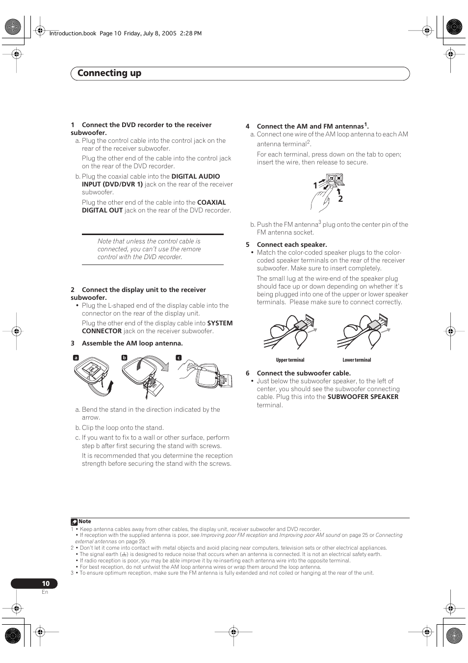 Connecting up | Pioneer RCS-55 User Manual | Page 10 / 104