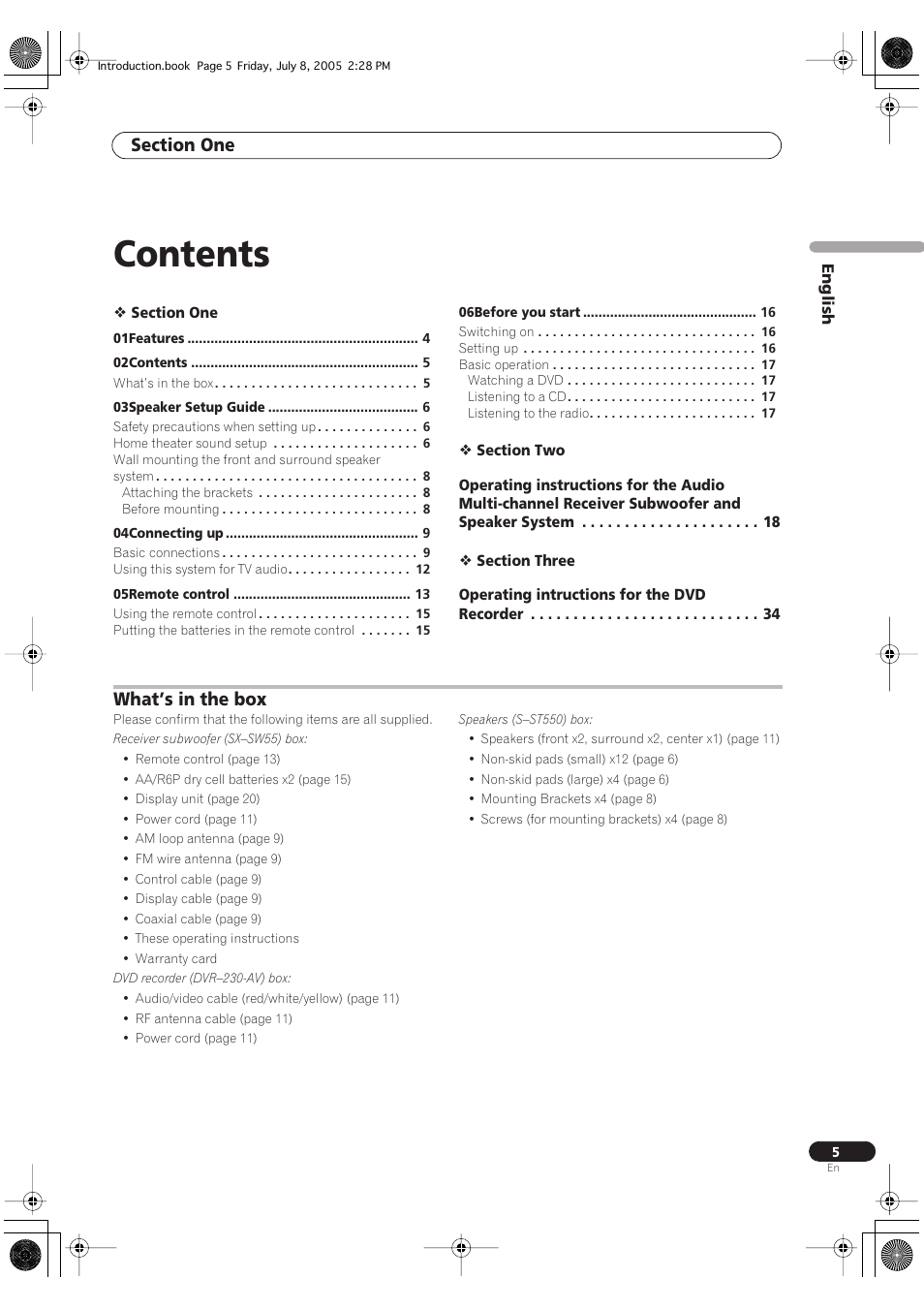 Pioneer RCS-55 User Manual | Page 5 / 104