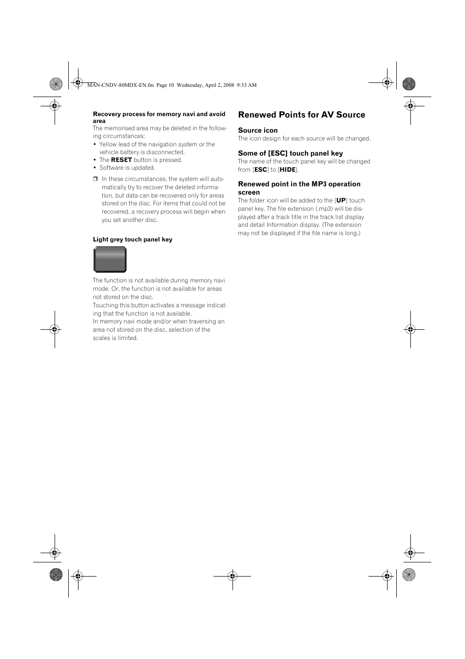 Renewed points for av source | Pioneer CNDV-80MT User Manual | Page 10 / 14