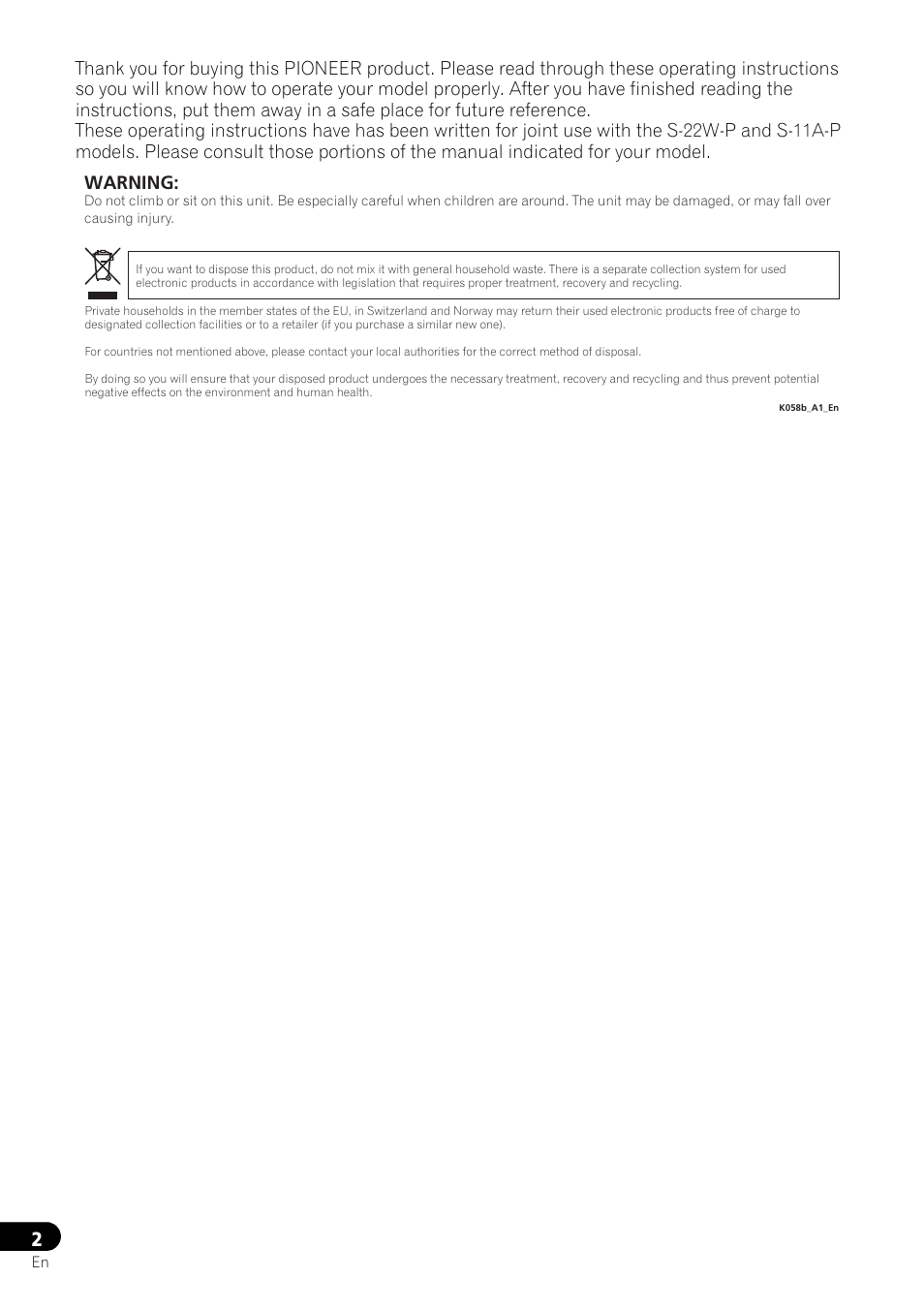 Pioneer HTP-073 User Manual | Page 2 / 10