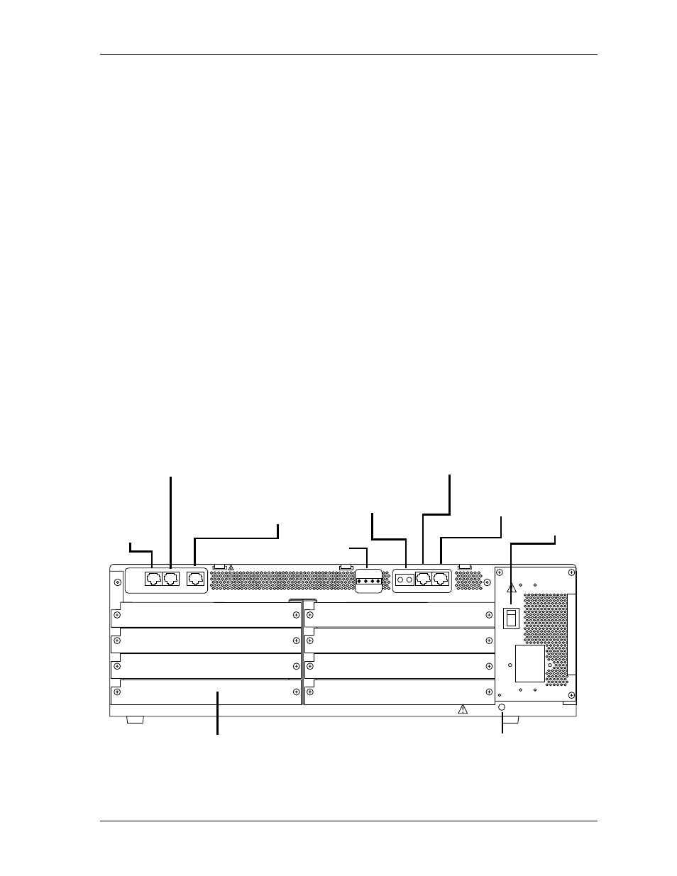 Review the rear panel design, Review the rear panel design -3, Figure 2-1. ac powered atlas 810 | Plus, The atlas 810, Rear panel, Interface of chain in, Connects to chain in of another unit, Rj-48c connection port, Bantam test jack | ADTRAN ATLAS 810 Plus User Manual | Page 31 / 188