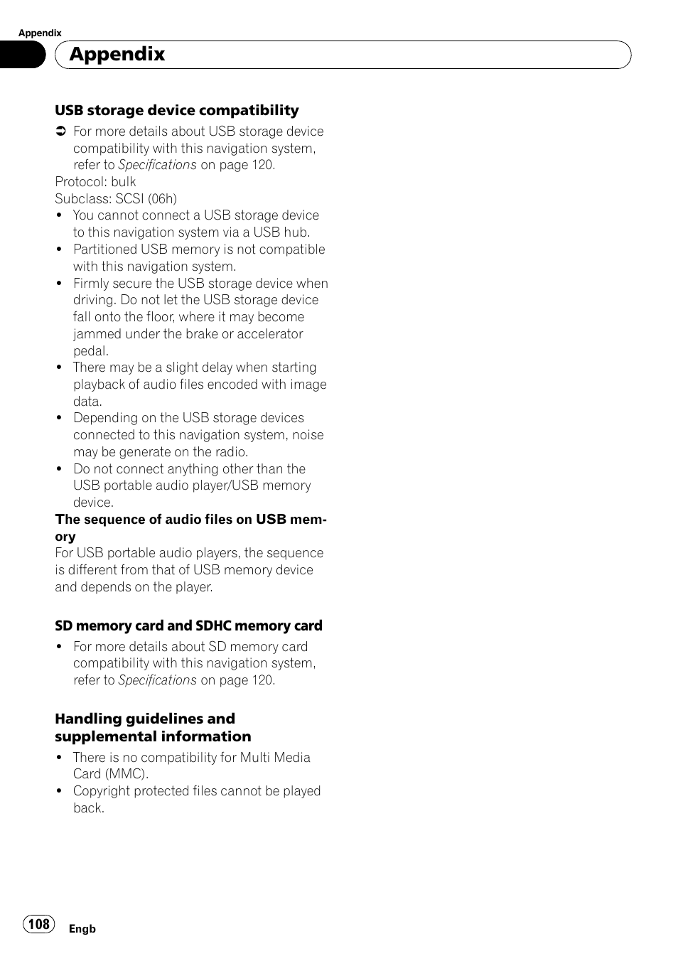 Appendix | Pioneer AVIC F500BT User Manual | Page 108 / 124