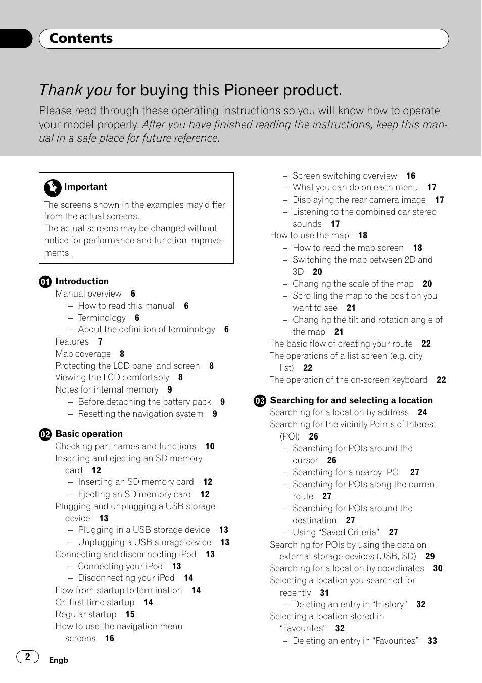Pioneer AVIC F500BT User Manual | Page 2 / 124