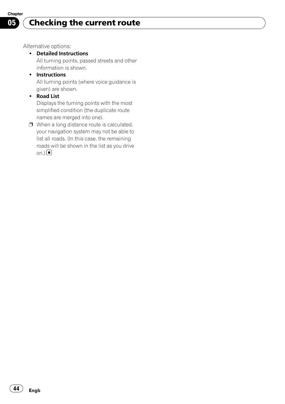 Checking the current route | Pioneer AVIC F500BT User Manual | Page 44 / 124