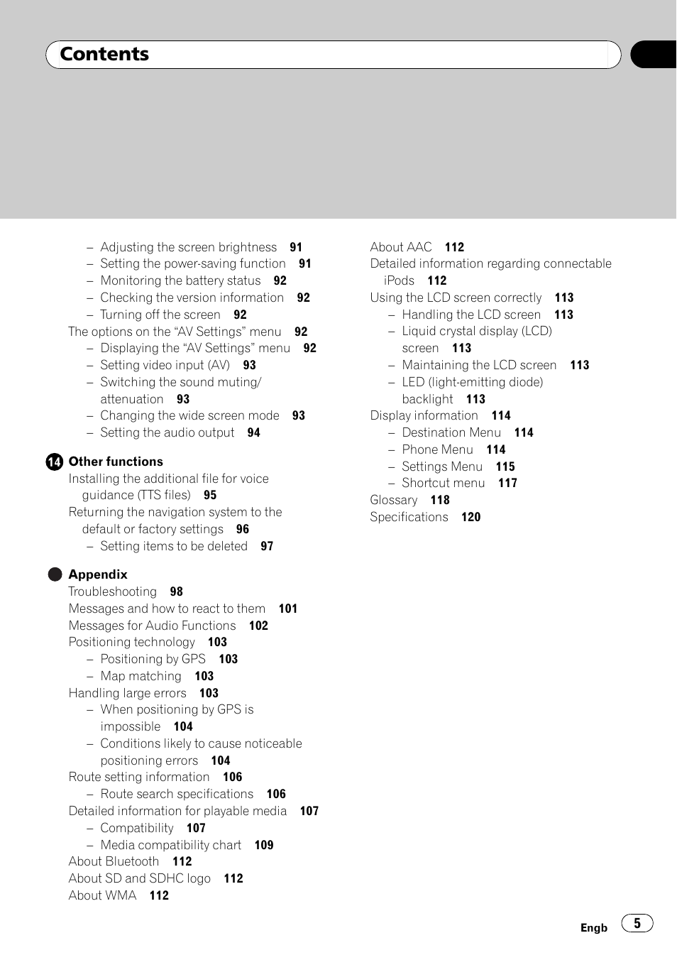 Pioneer AVIC F500BT User Manual | Page 5 / 124