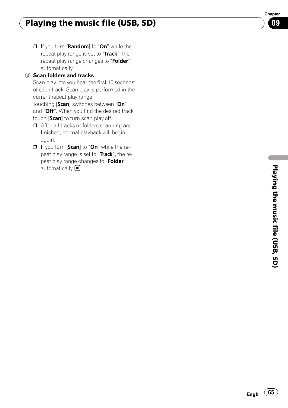 Playing the music file (usb, sd) | Pioneer AVIC F500BT User Manual | Page 65 / 124
