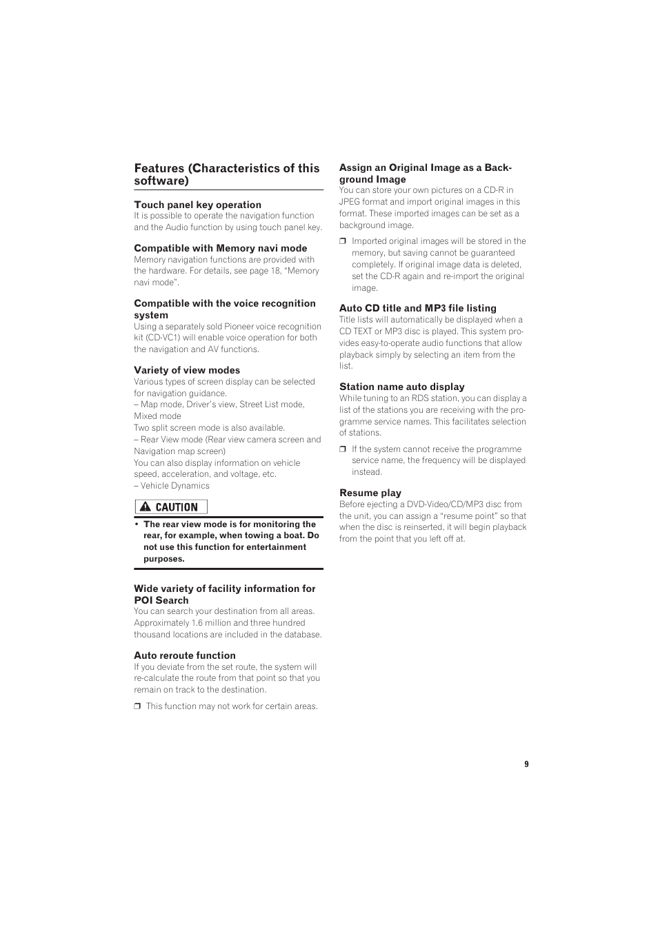 Features (characteristics of this software) | Pioneer CNDV-50MT User Manual | Page 11 / 137