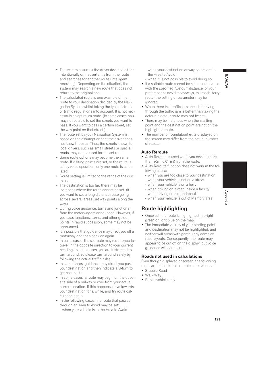 Route highlighting | Pioneer CNDV-50MT User Manual | Page 125 / 137
