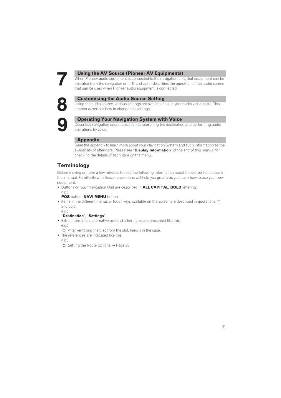 Terminology 11 | Pioneer CNDV-50MT User Manual | Page 13 / 137