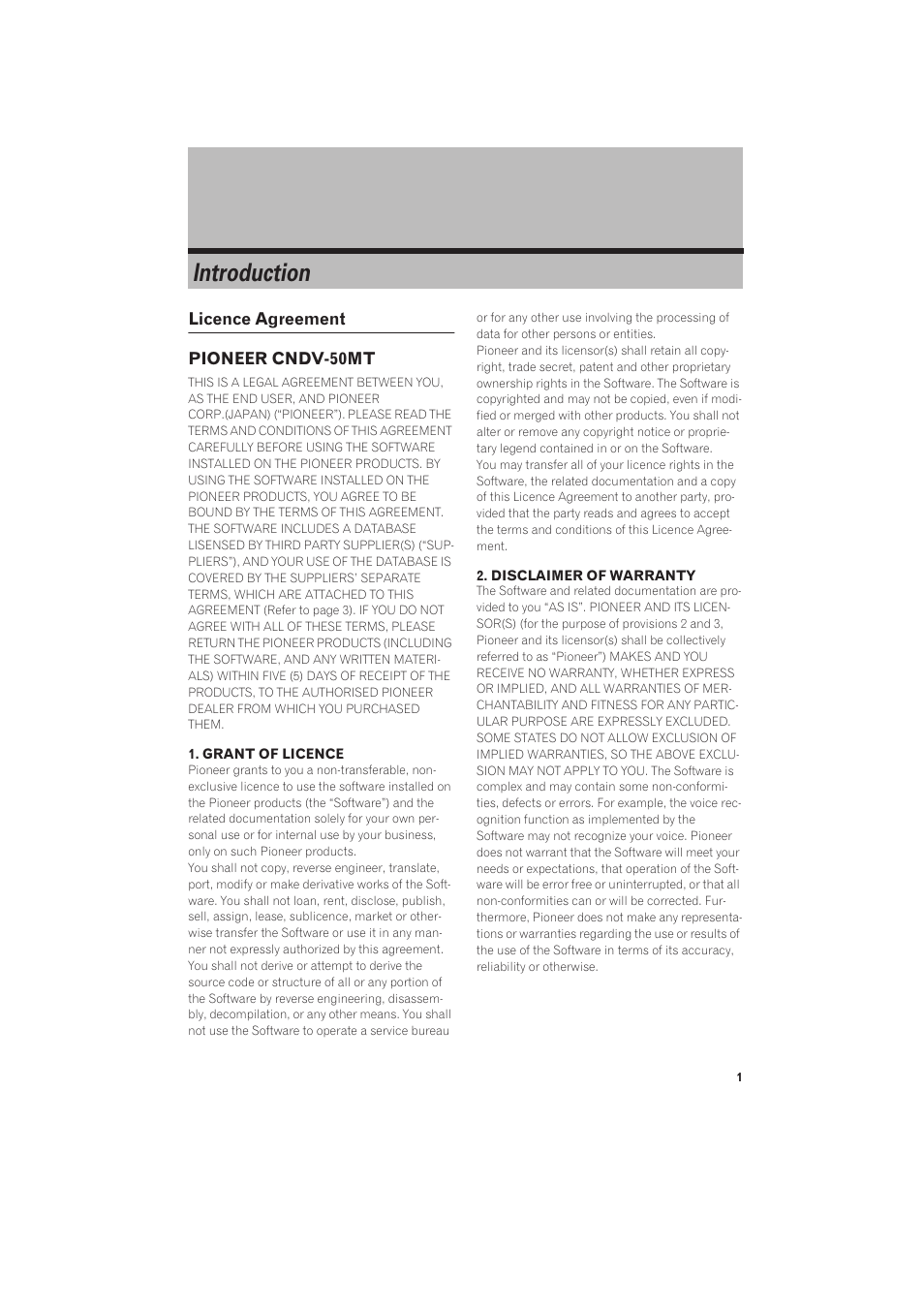 Introduction | Pioneer CNDV-50MT User Manual | Page 3 / 137