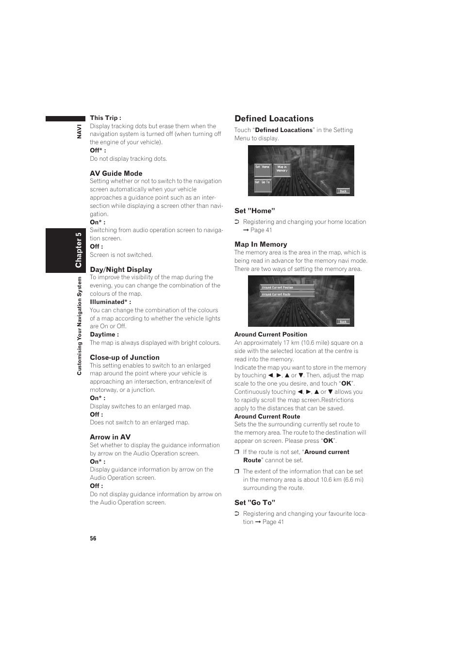 Defined loacations | Pioneer CNDV-50MT User Manual | Page 58 / 137