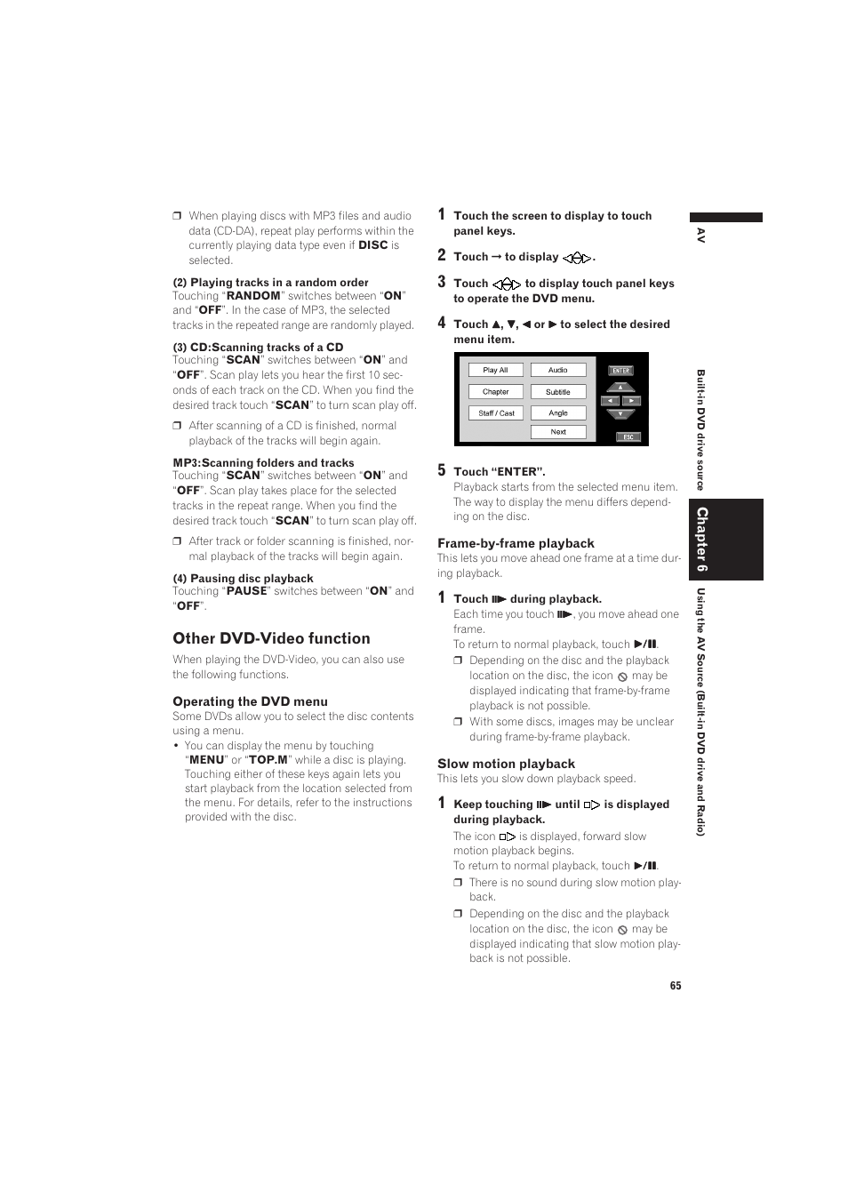 Other dvd-video function 65, Other dvd-video function | Pioneer CNDV-50MT User Manual | Page 67 / 137