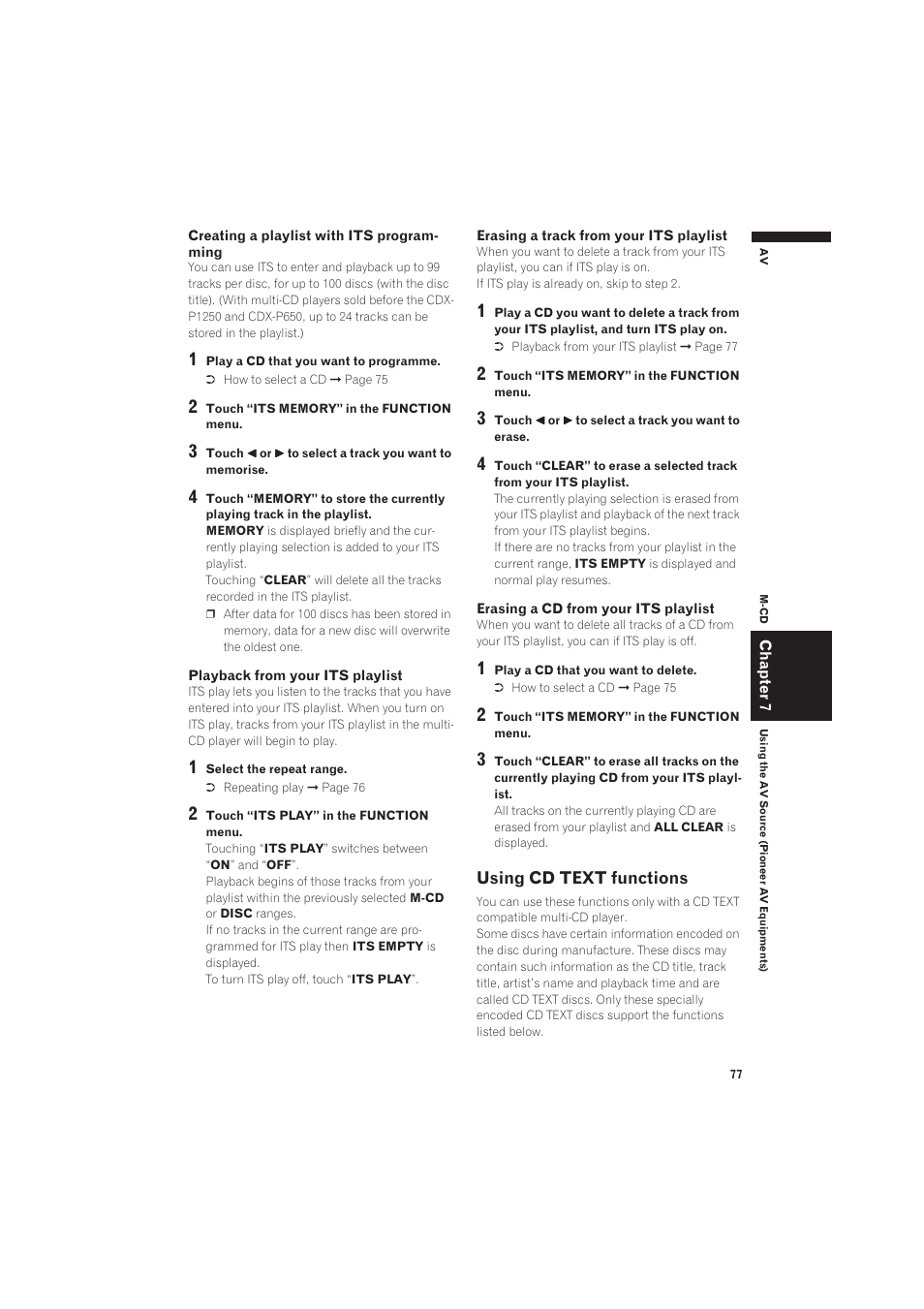 Using cd text functions | Pioneer CNDV-50MT User Manual | Page 79 / 137
