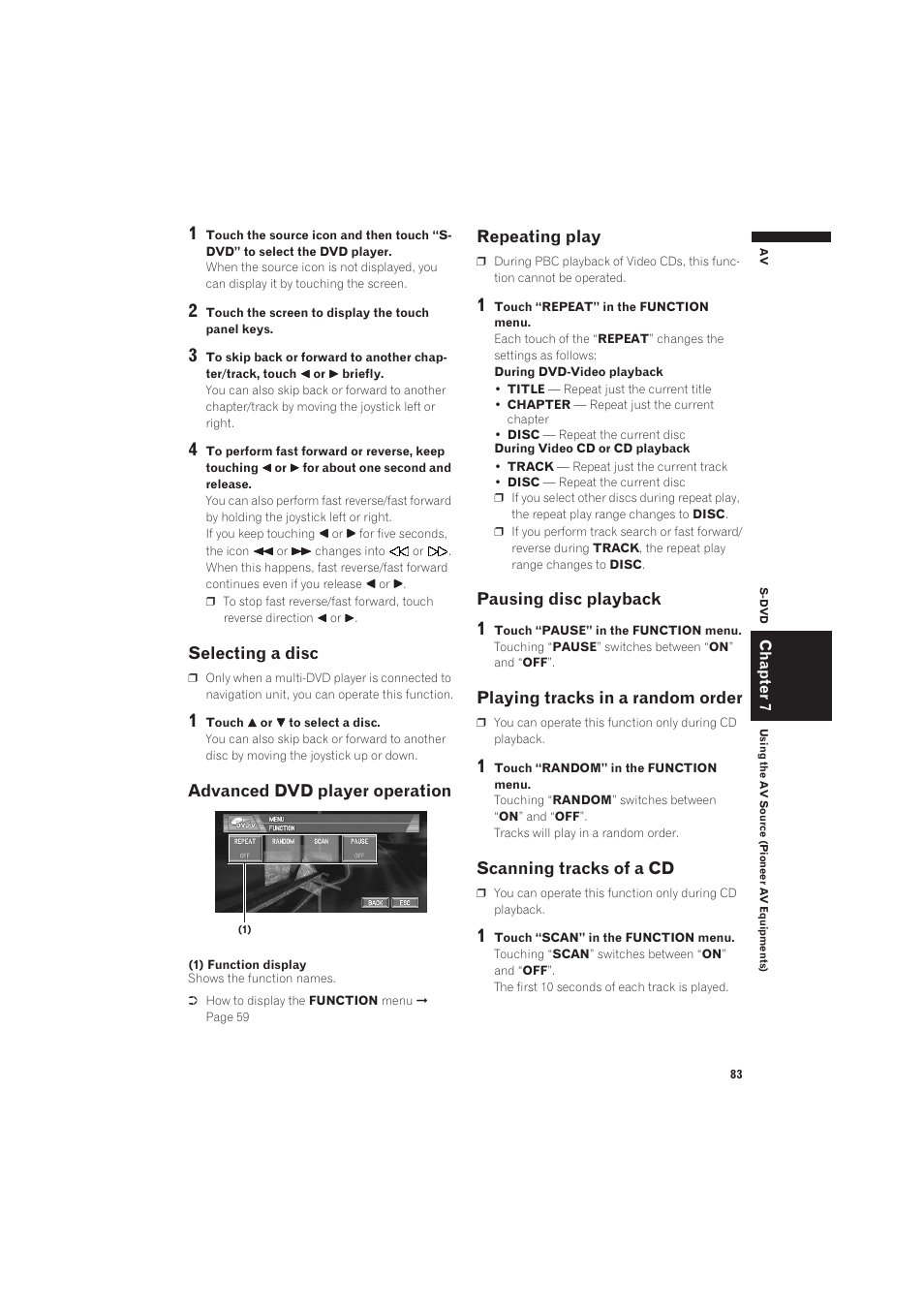 Pausing disc playback | Pioneer CNDV-50MT User Manual | Page 85 / 137