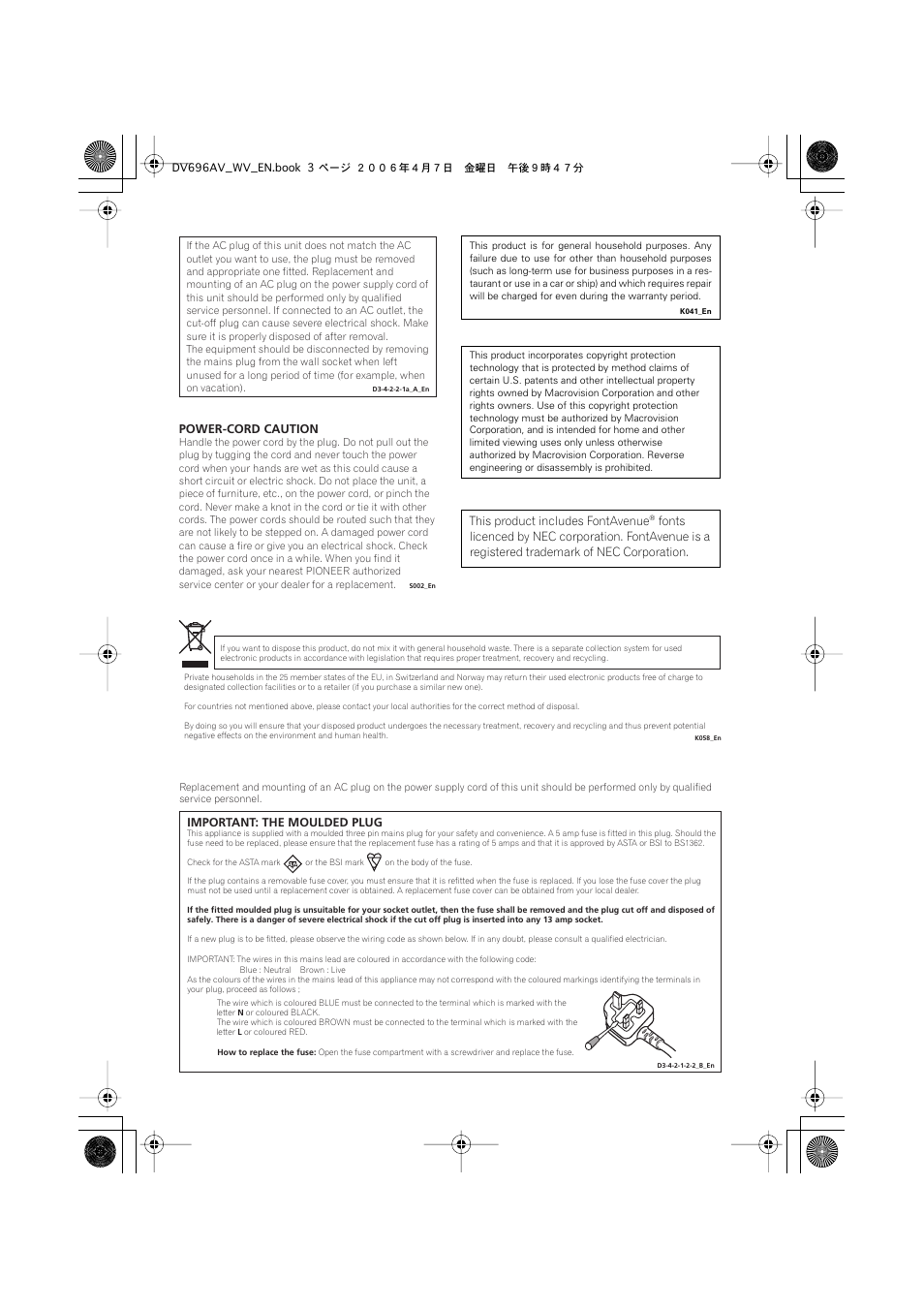 Pioneer DV-696AV-S User Manual | Page 3 / 64