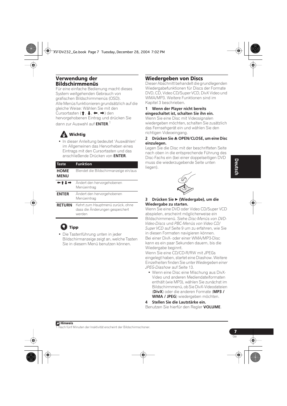 Verwendung der bildschirmmenüs, Wiedergeben von discs | Pioneer DCS-240 User Manual | Page 85 / 120