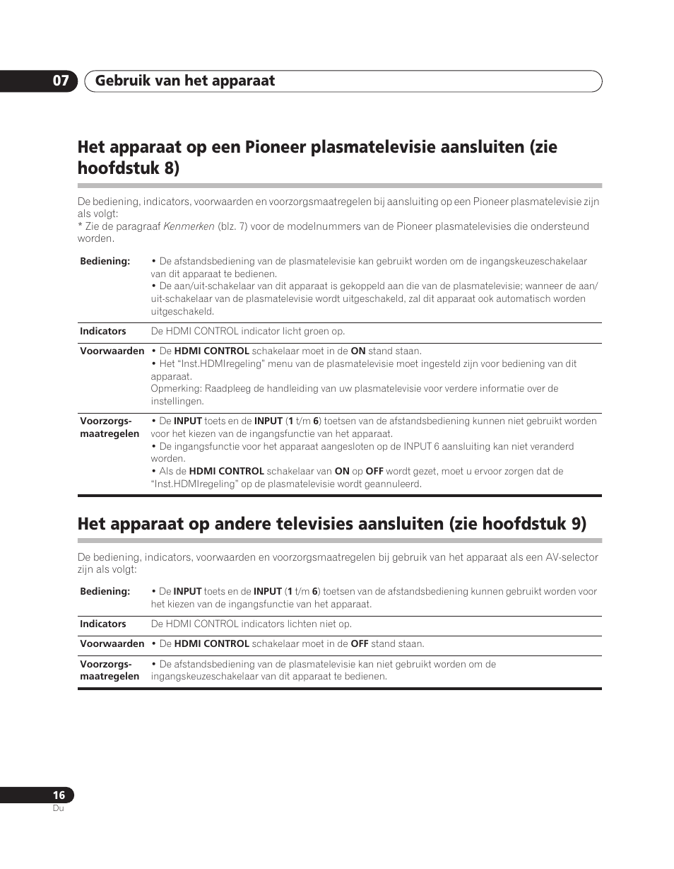 Gebruik van het apparaat 07 | Pioneer PDA-V100HD User Manual | Page 136 / 212