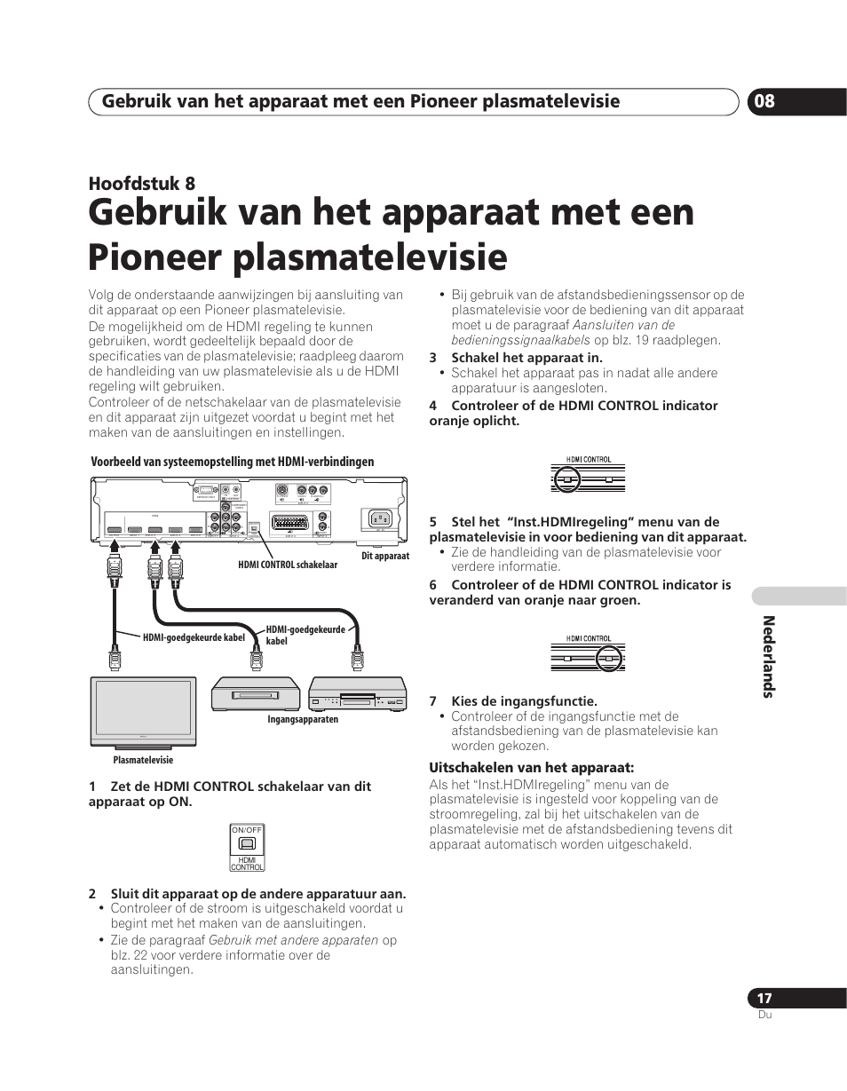 Hoofdstuk 8, Nederlands | Pioneer PDA-V100HD User Manual | Page 137 / 212