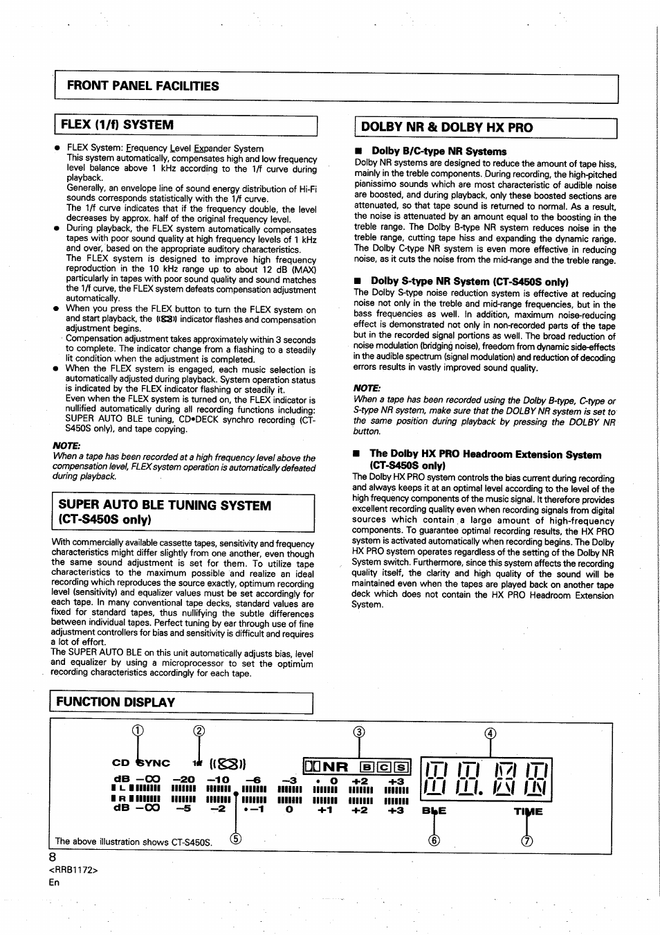 Cd «ync 1* {(gs)), S —3 • o +2 +3 | Pioneer CT-S250 User Manual | Page 8 / 16