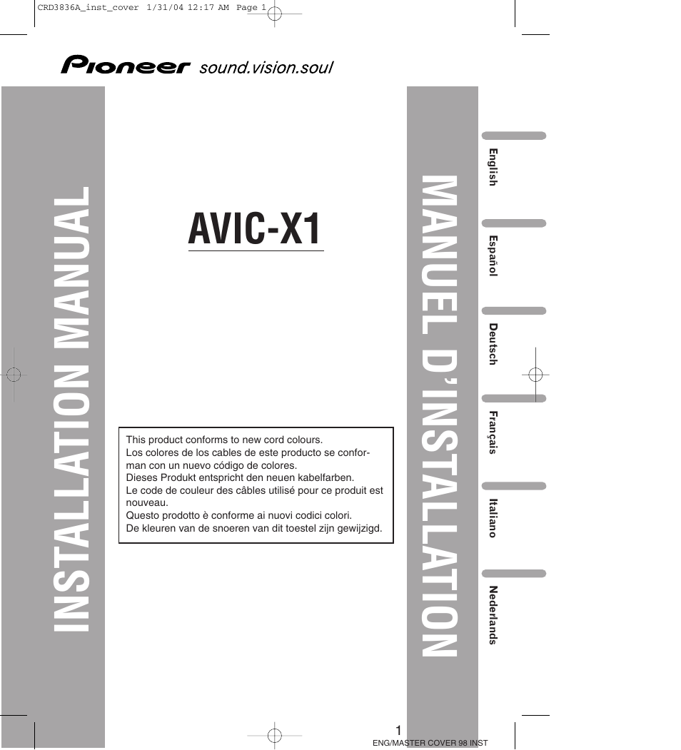 Pioneer AVIC-X1 User Manual | 181 pages