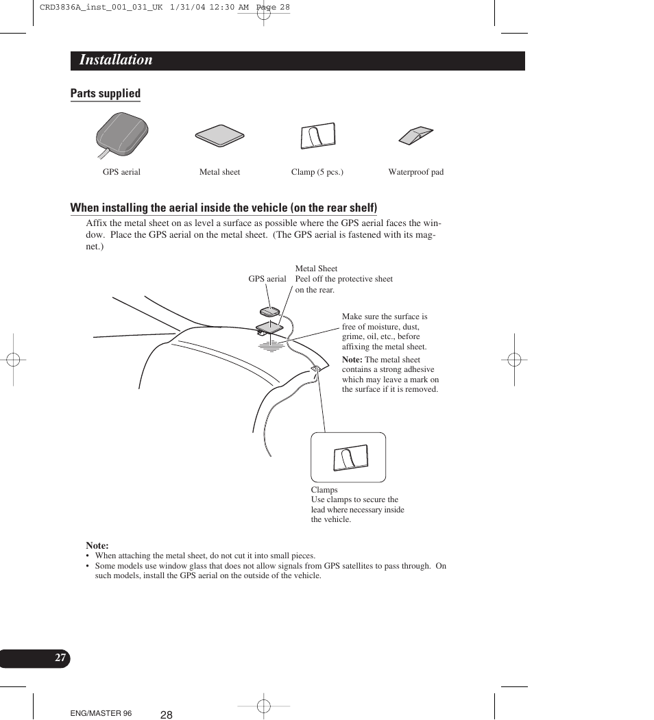 Installation | Pioneer AVIC-X1 User Manual | Page 28 / 181