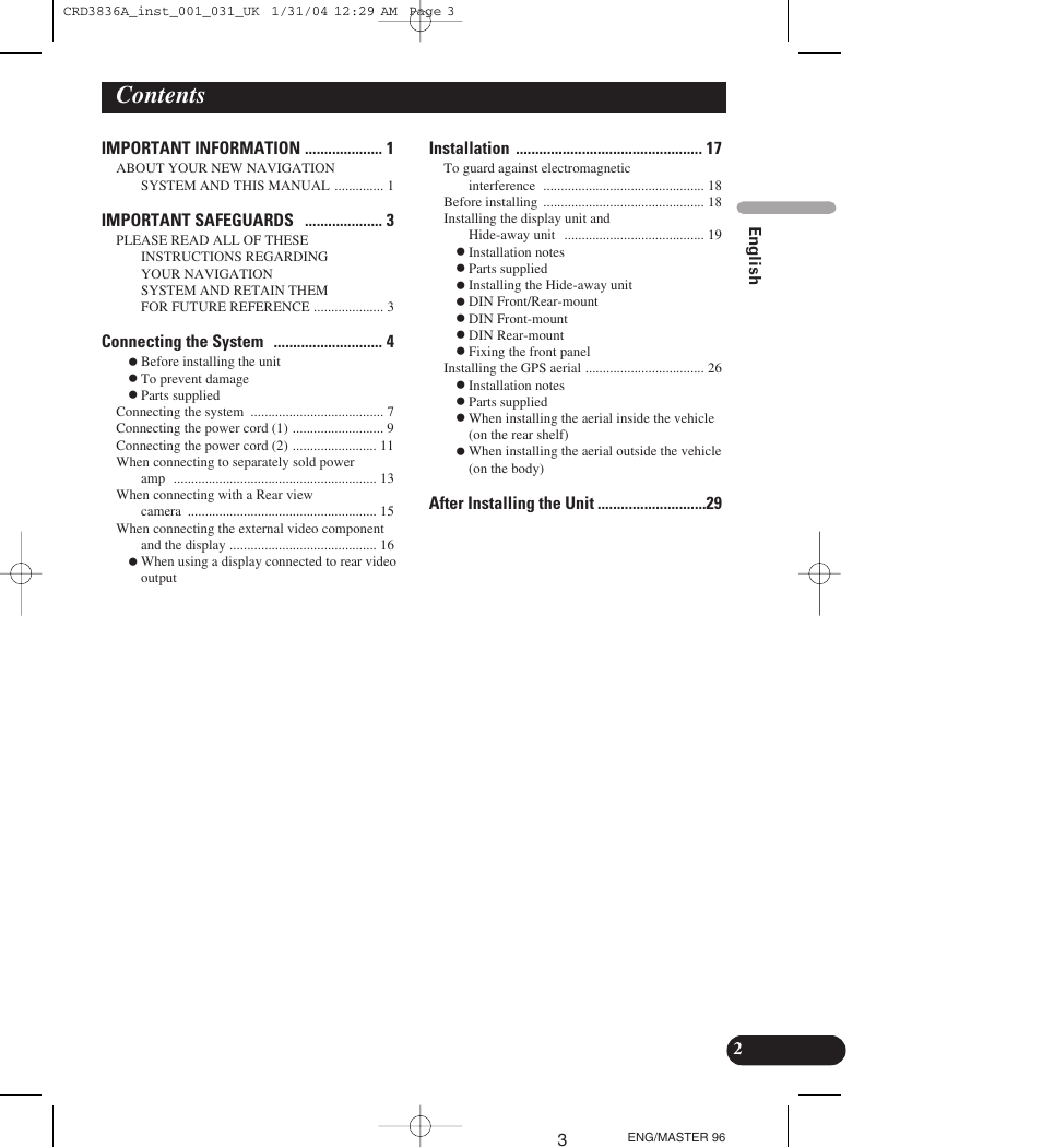 Manuel d’inst, Alla, Tion | Inst, Tion manual, Avic-x1, English, Español, Deutsch, Français | Pioneer AVIC-X1 User Manual | Page 3 / 181