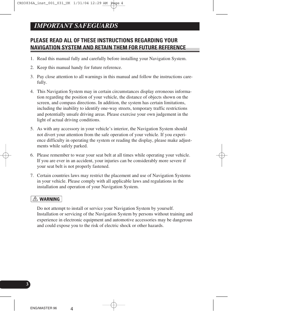 Important safeguards | Pioneer AVIC-X1 User Manual | Page 4 / 181