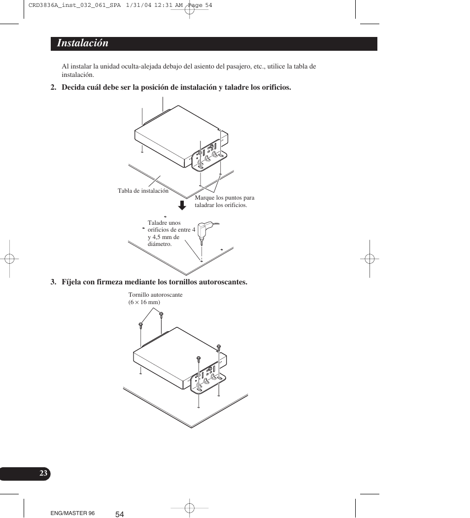Instalación | Pioneer AVIC-X1 User Manual | Page 54 / 181