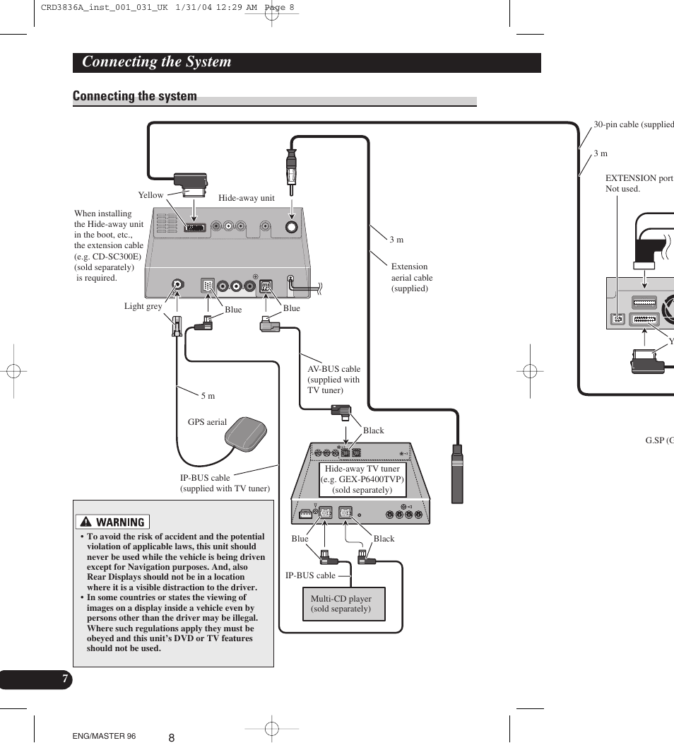 Connecting the system | Pioneer AVIC-X1 User Manual | Page 8 / 181