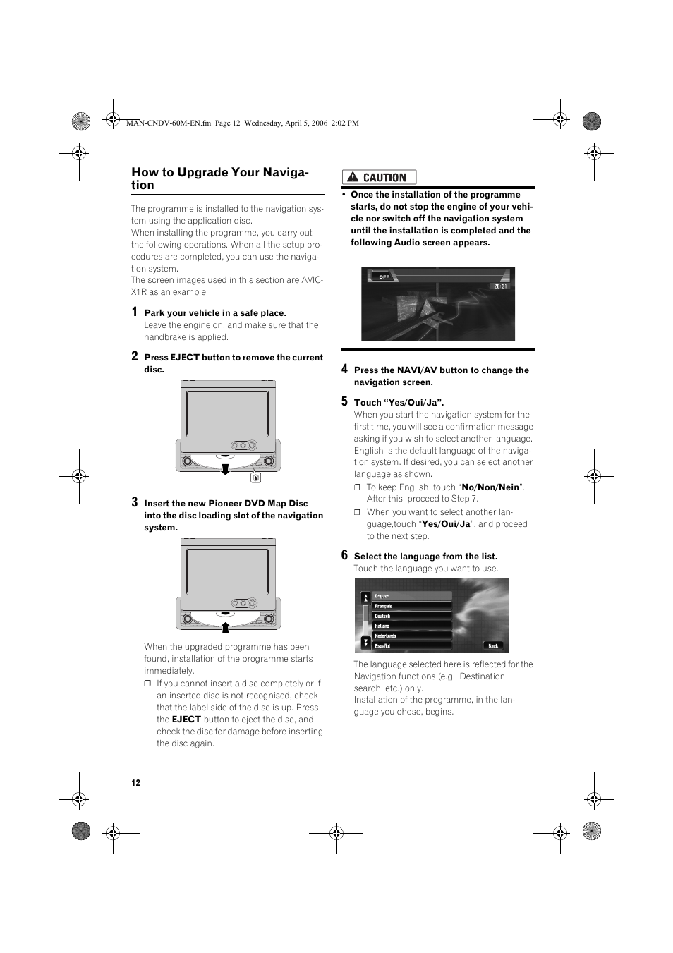 Pioneer CNDV-60M User Manual | Page 12 / 16