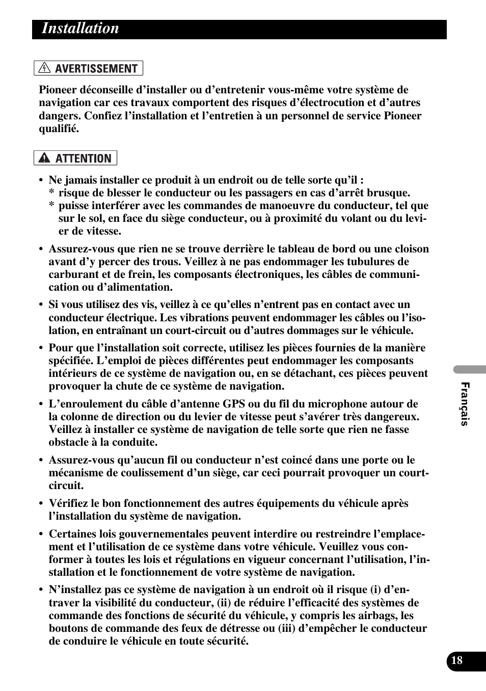 Installation | Pioneer AVIC-HD3 User Manual | Page 109 / 181