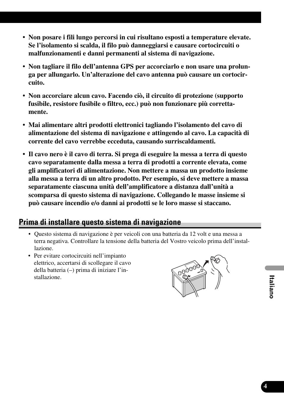 Prima di installare questo sistema di, Navigazione, Prima di installare questo sistema di navigazione | Pioneer AVIC-HD3 User Manual | Page 125 / 181