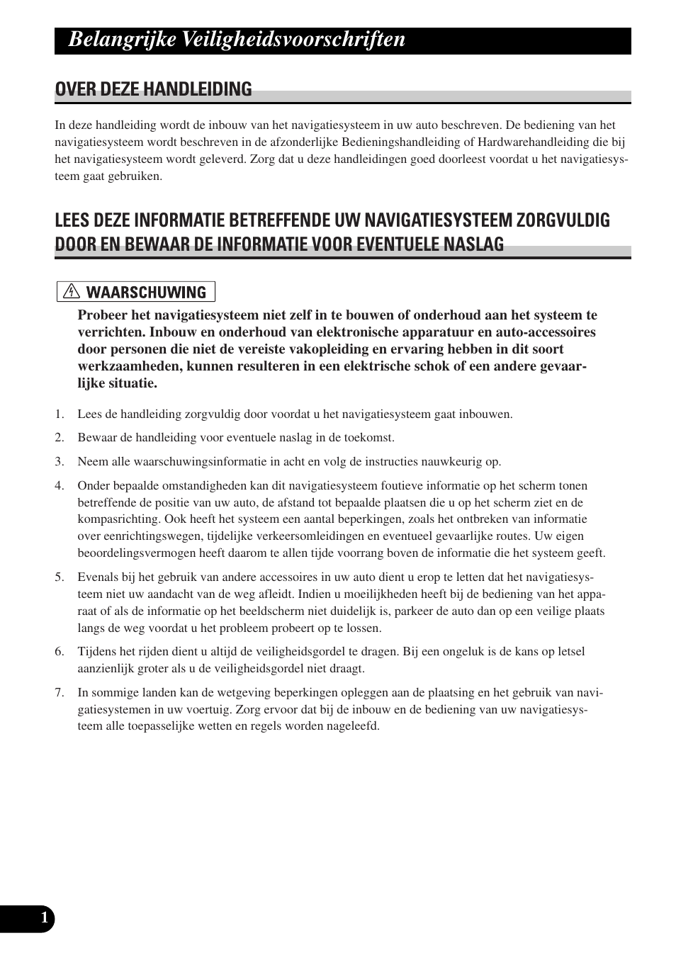 Rd4154-a_inst_152_181_ne, Belangrijke veiligheidsvoorschriften, Over deze handleiding | Pioneer AVIC-HD3 User Manual | Page 152 / 181