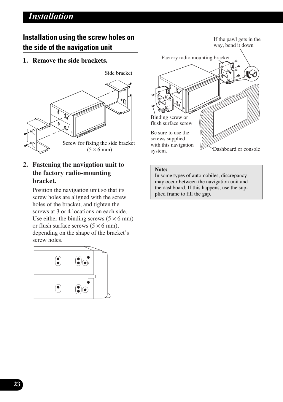 Installation | Pioneer AVIC-HD3 User Manual | Page 24 / 181