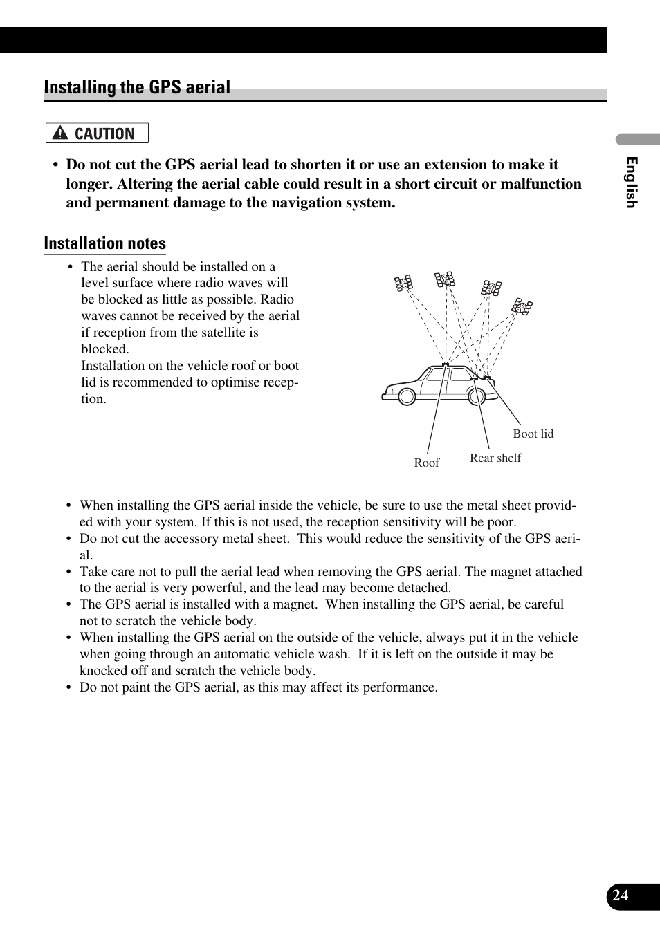 Installing the gps aerial, Installation notes | Pioneer AVIC-HD3 User Manual | Page 25 / 181