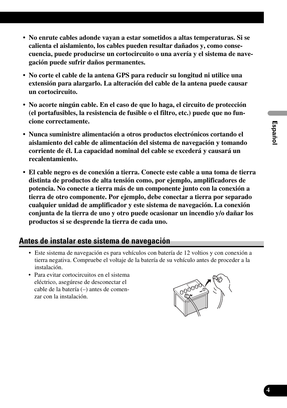 Antes de instalar este sistema de navegación | Pioneer AVIC-HD3 User Manual | Page 35 / 181